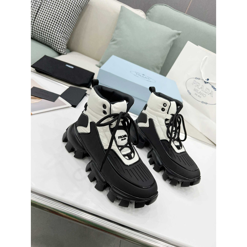 Pra*a cloudbust thunder high top sneakers black and white