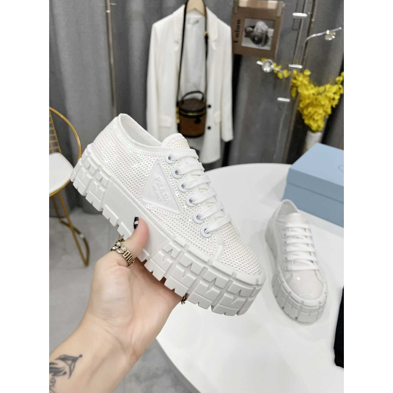 Pra*a double wheel low top sneakers white