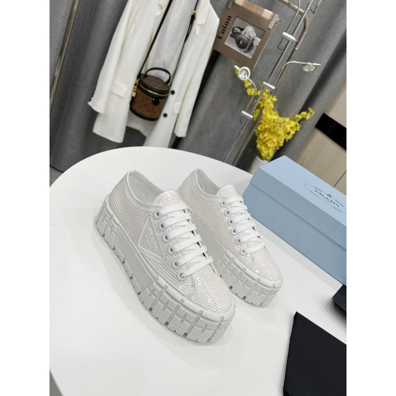 Pra*a double wheel low top sneakers white