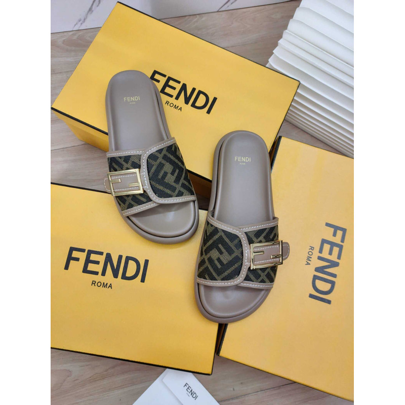 F**di feel fabric slides tan