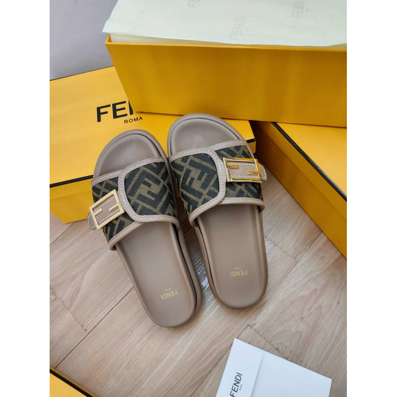 F**di feel fabric slides tan