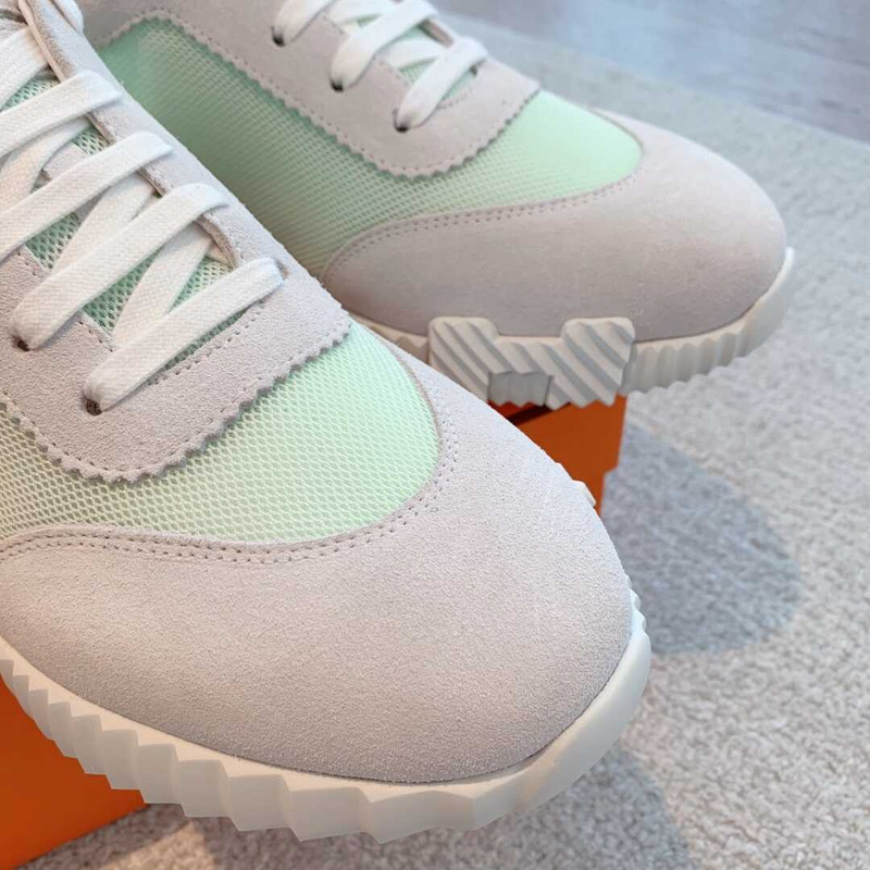 H**mes bouncing sneaker gray green