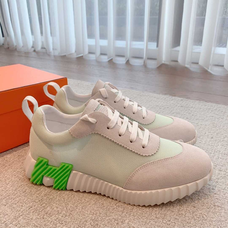 H**mes bouncing sneaker gray green