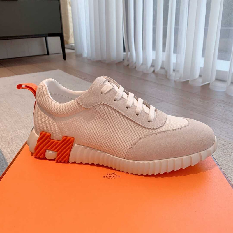 H**mes bouncing sneaker orange gray