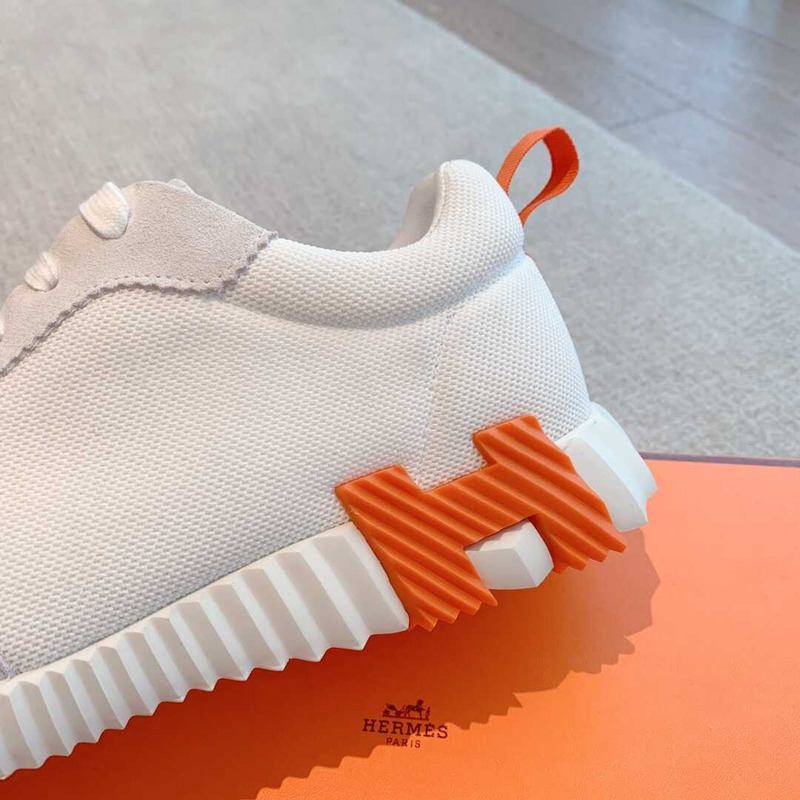 H**mes bouncing sneaker orange gray