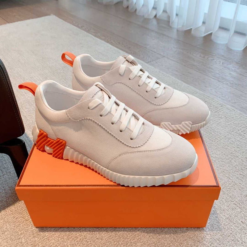 H**mes bouncing sneaker orange gray