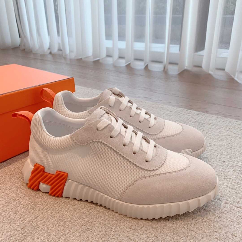 H**mes bouncing sneaker orange gray