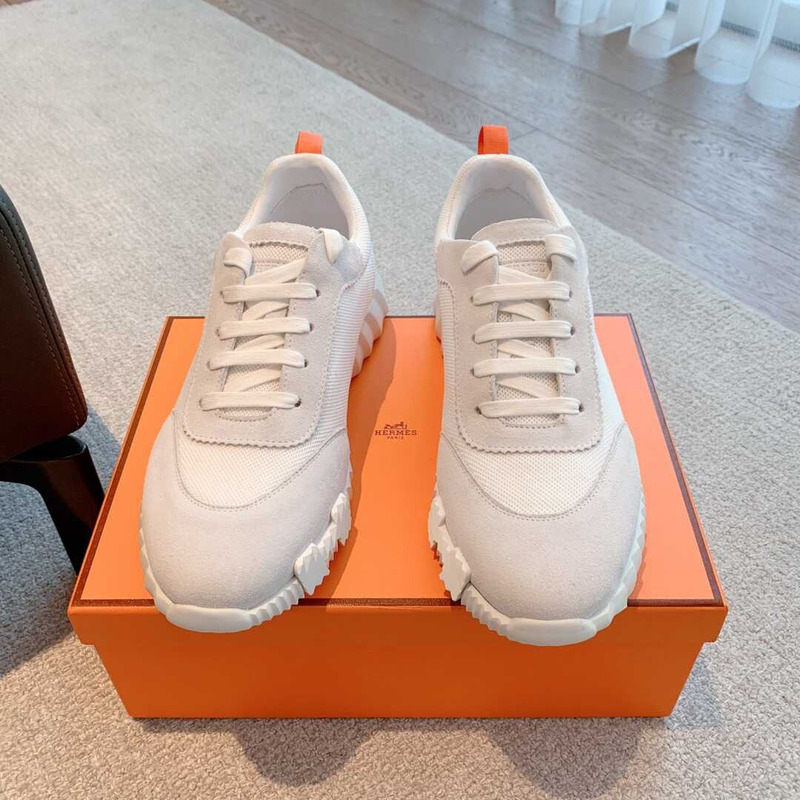 H**mes bouncing sneaker orange gray