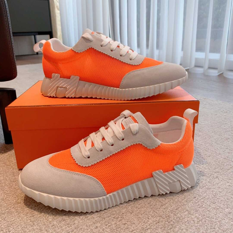 H**mes bouncing sneaker orange