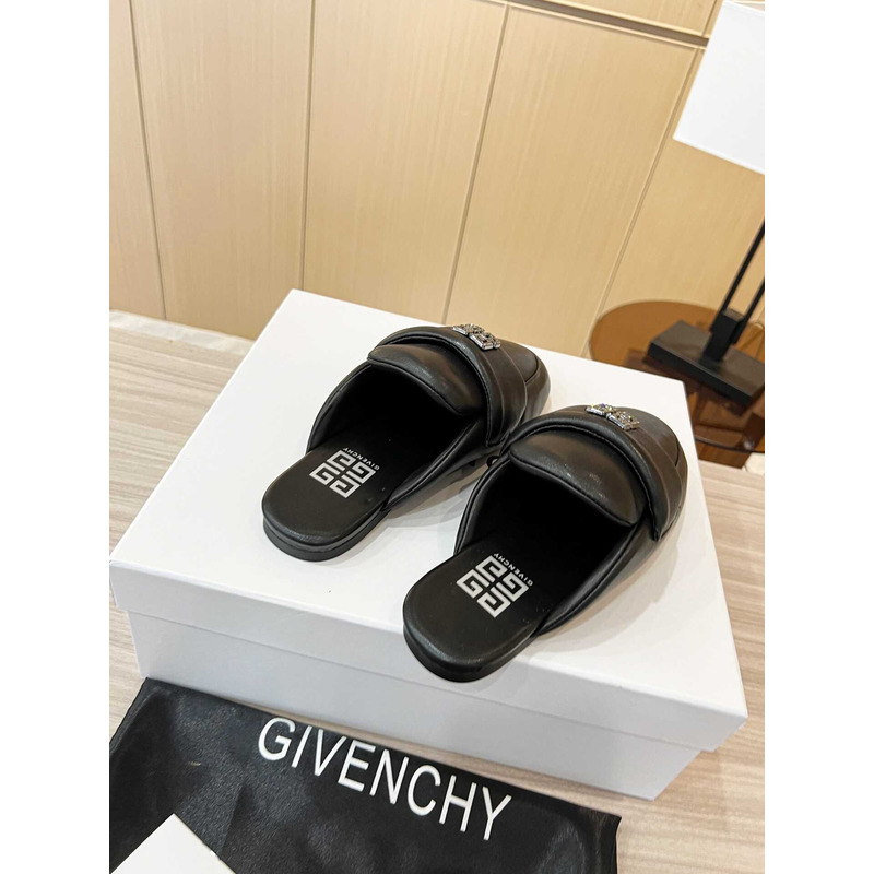 Givenchy Leather Mules Sandals Black