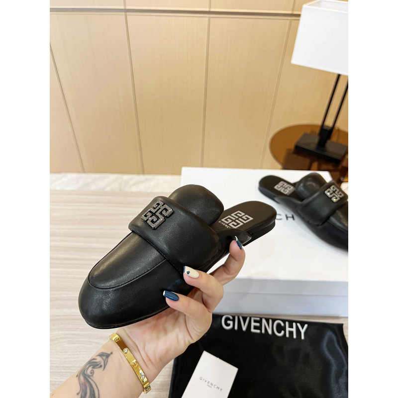 Givenchy Leather Mules Sandals Black