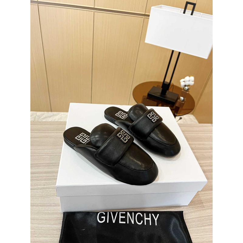 Givenchy Leather Mules Sandals Black