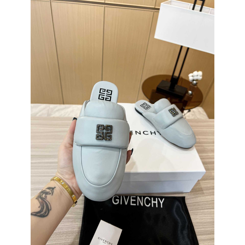 Givenchy Leather Mules Sandals Blue