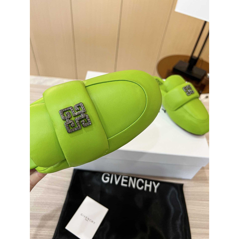 Givenchy Leather Mules Sandals Green