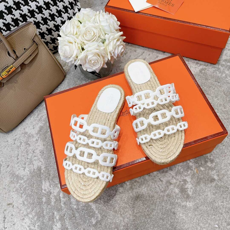 H**mes espadrilles ancone sandals white