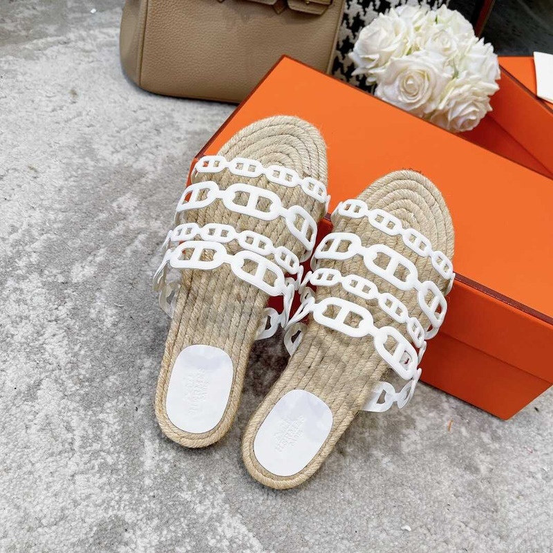 H**mes espadrilles ancone sandals white