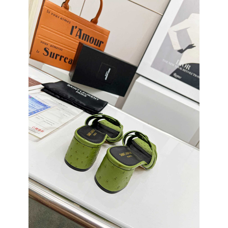 Saint Laurent Middle East Exclusive Nu Pieds Sandals Amry Green