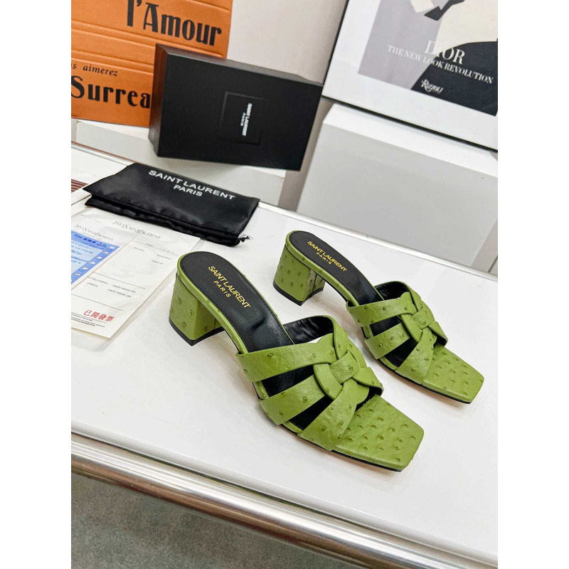 Saint Laurent Middle East Exclusive Nu Pieds Sandals Amry Green