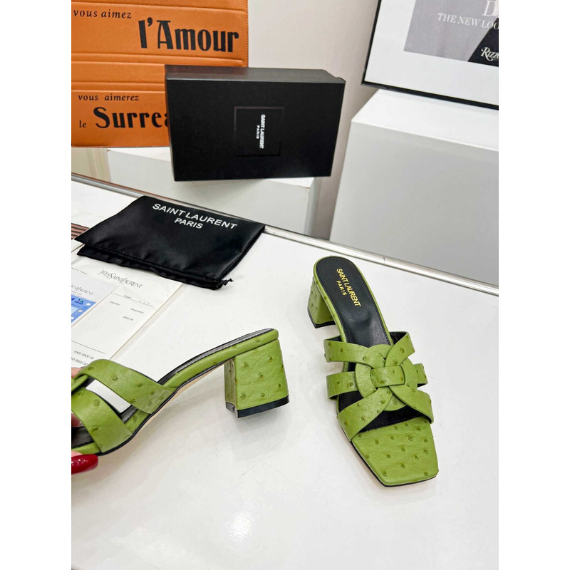 Saint Laurent Middle East Exclusive Nu Pieds Sandals Amry Green