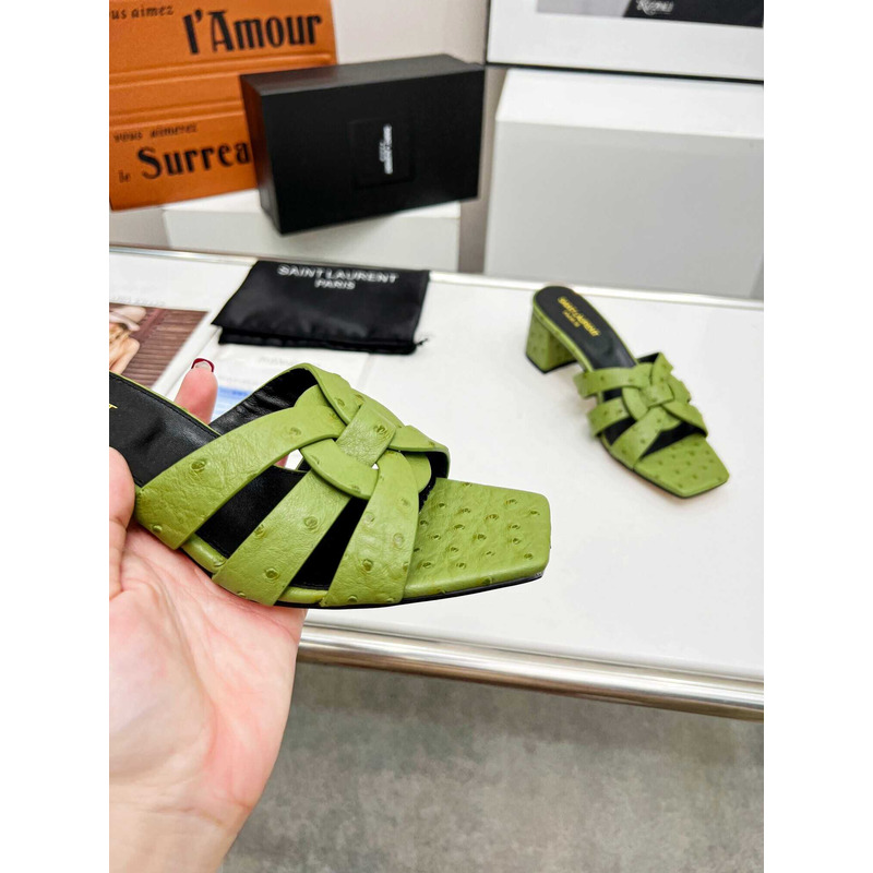 Saint Laurent Middle East Exclusive Nu Pieds Sandals Amry Green