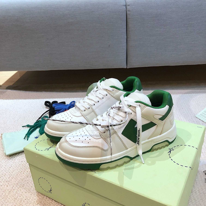 Off White Out Of Office OOO Low Tops White Green