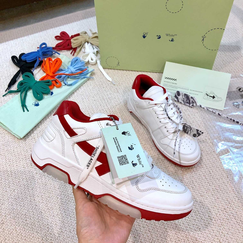 Off White Out Of Office OOO Low Tops White Red