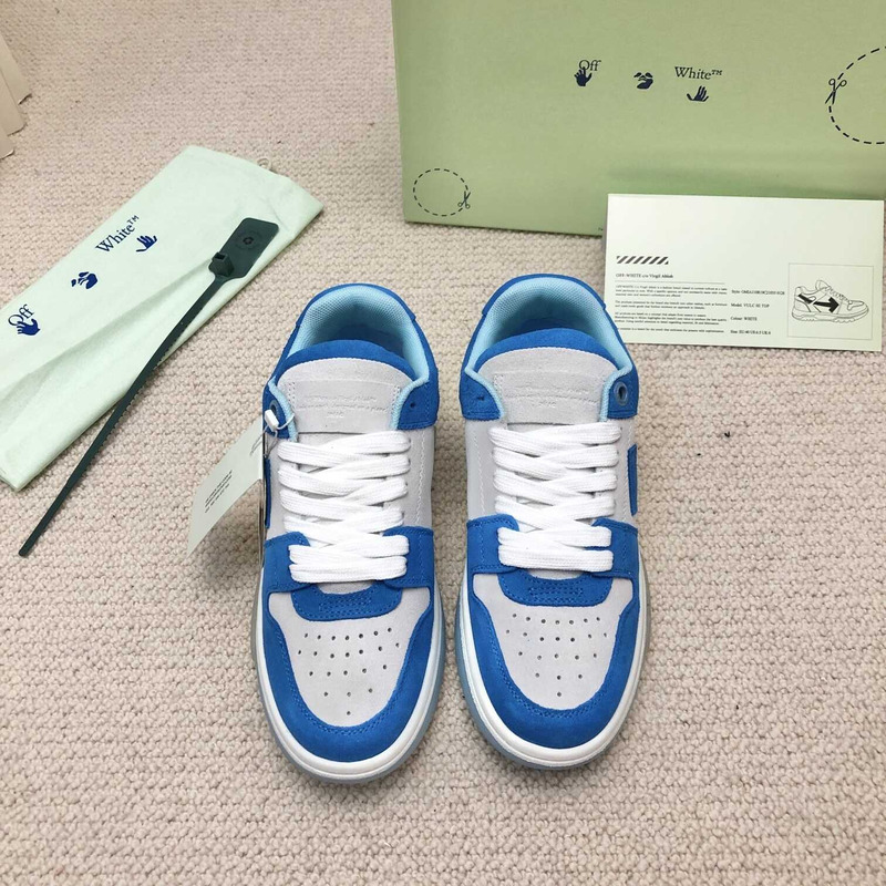 Off White Out Of Office OOO Low Tops White Blue