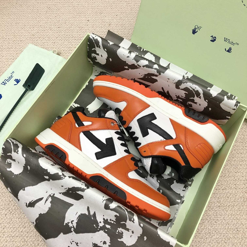 Off White Out Of Office OOO Low Tops Orange Black