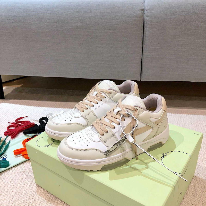 Off White Out Of Office OOO Low Tops White Cream