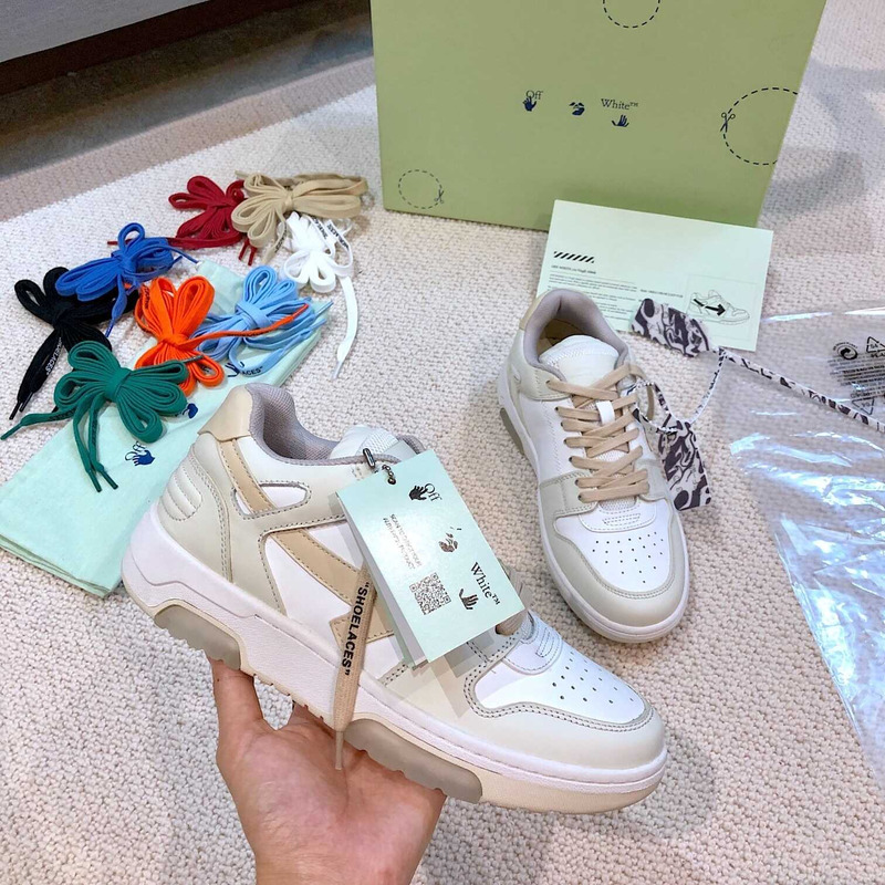 Off White Out Of Office OOO Low Tops White Cream