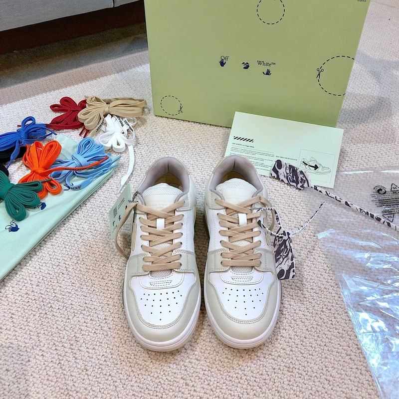 Off White Out Of Office OOO Low Tops White Cream