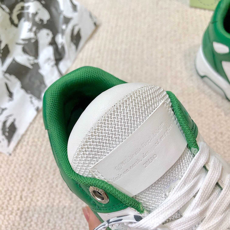 Off White Out Of Office OOO Low Tops White Green