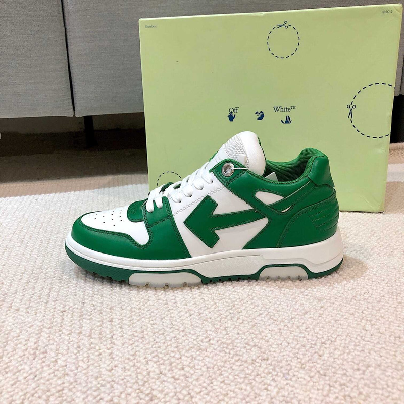 Off White Out Of Office OOO Low Tops White Green