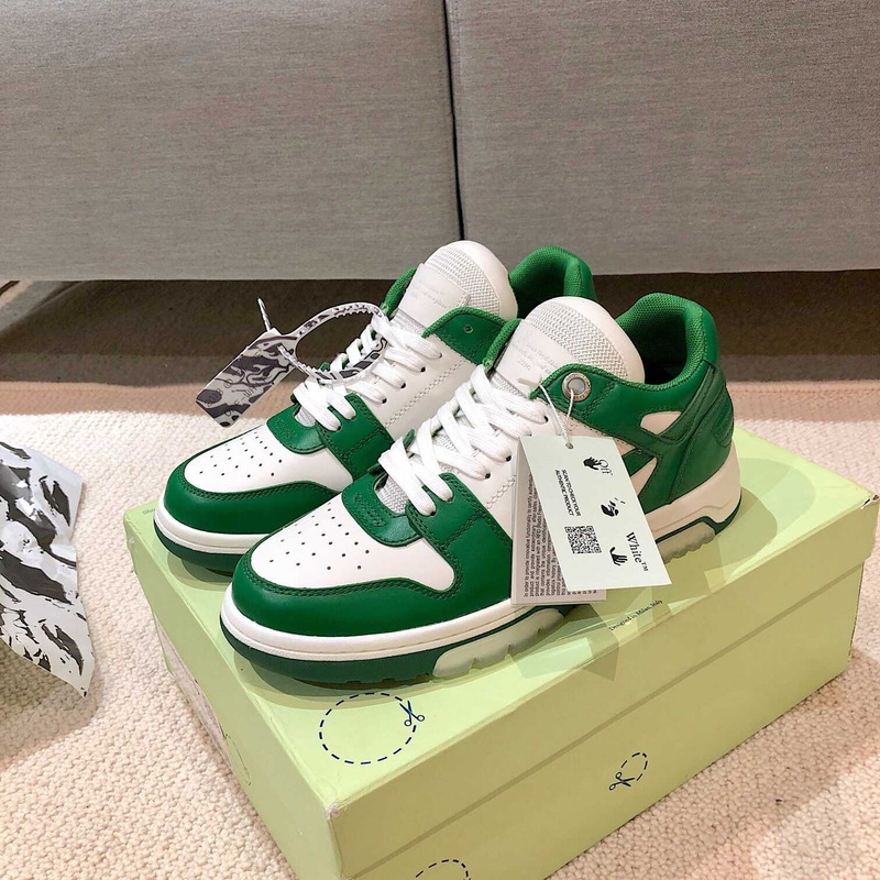 Off White Out Of Office OOO Low Tops White Green