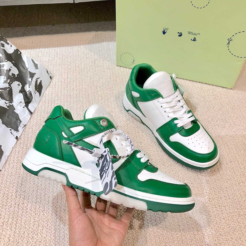 Off White Out Of Office OOO Low Tops White Green