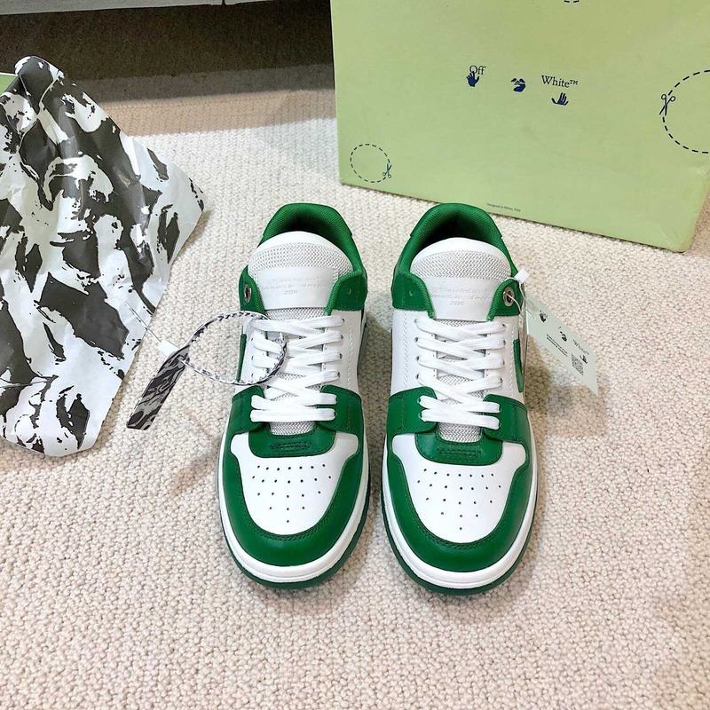 Off White Out Of Office OOO Low Tops White Green