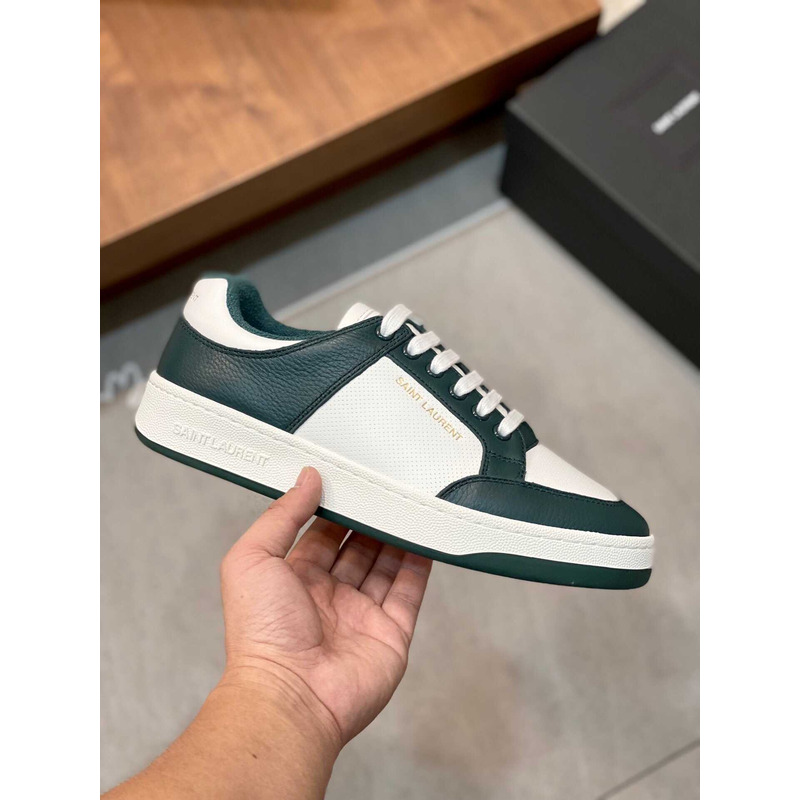 Saint Laurent  Green Sl/61 Low Top Leather Sneakers