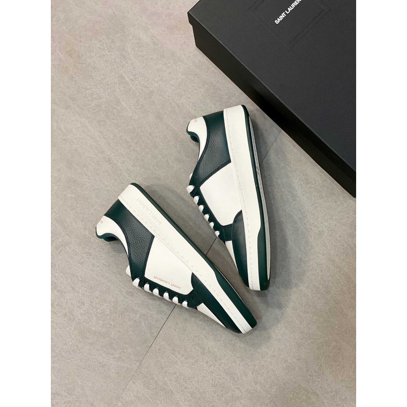 Saint Laurent  Green Sl/61 Low Top Leather Sneakers