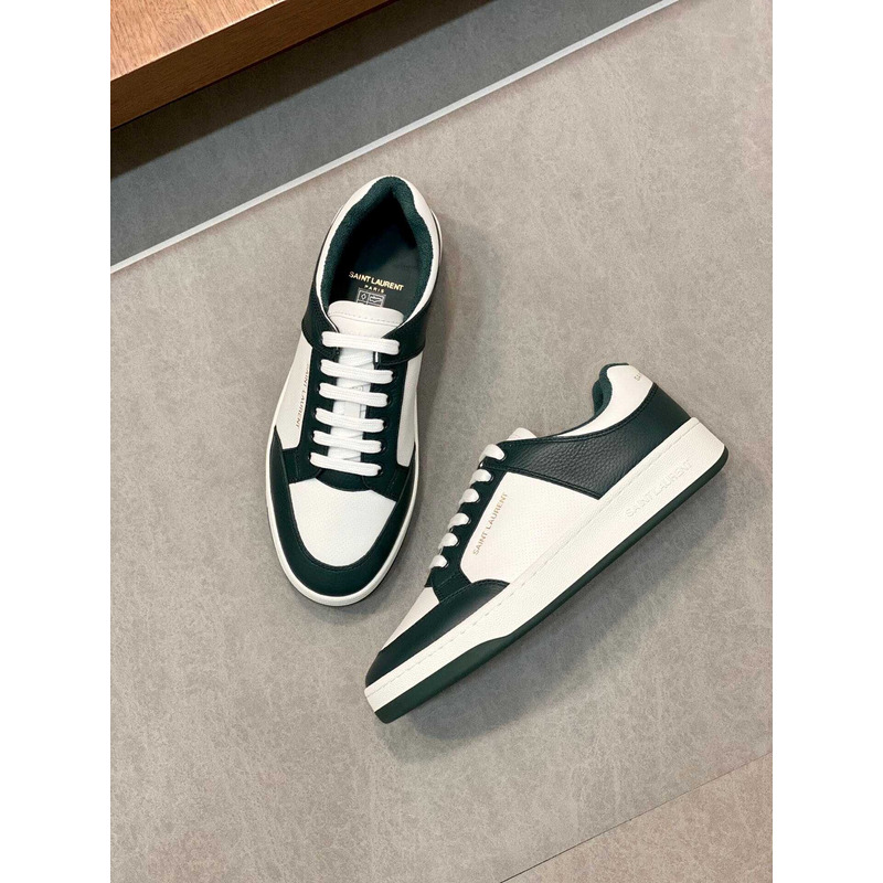 Saint Laurent  Green Sl/61 Low Top Leather Sneakers