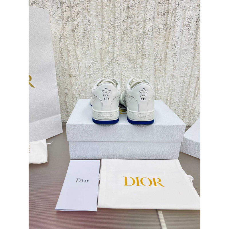 D*or blue and nude oblique perforated calfskin sneakers