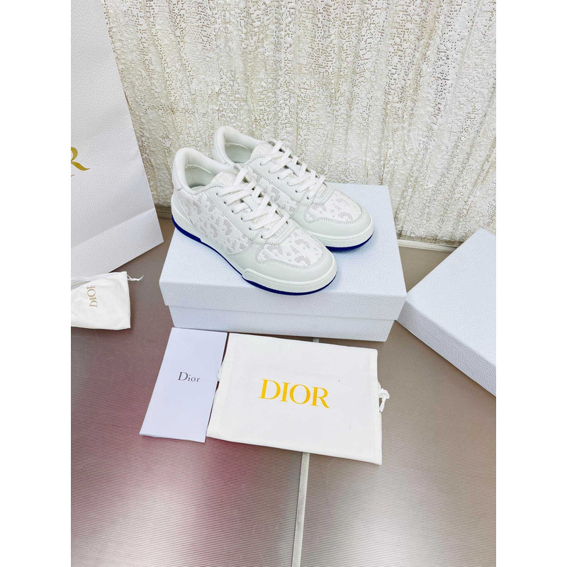 D*or blue and nude oblique perforated calfskin sneakers