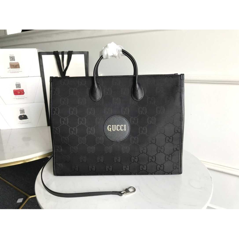 G*u*i off the grid series tote bag gg econyl black