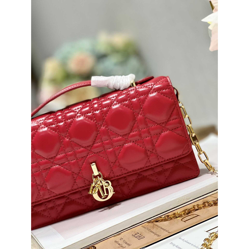 D*or mini miss D*or bag cannage lambskin red