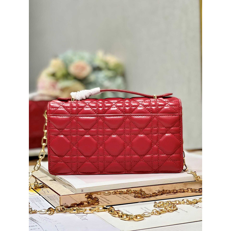 D*or mini miss D*or bag cannage lambskin red