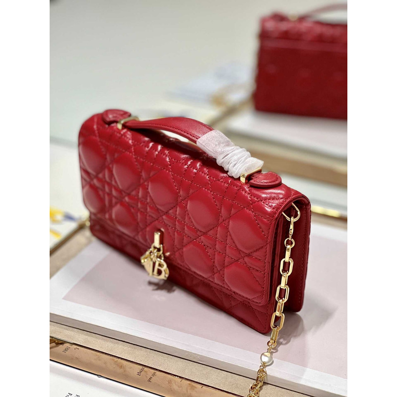 D*or mini miss D*or bag cannage lambskin red