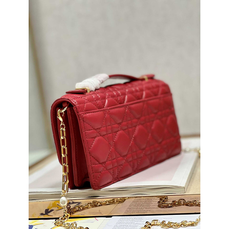 D*or mini miss D*or bag cannage lambskin red