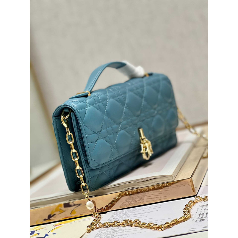 D*or mini miss D*or bag cannage lambskin blue