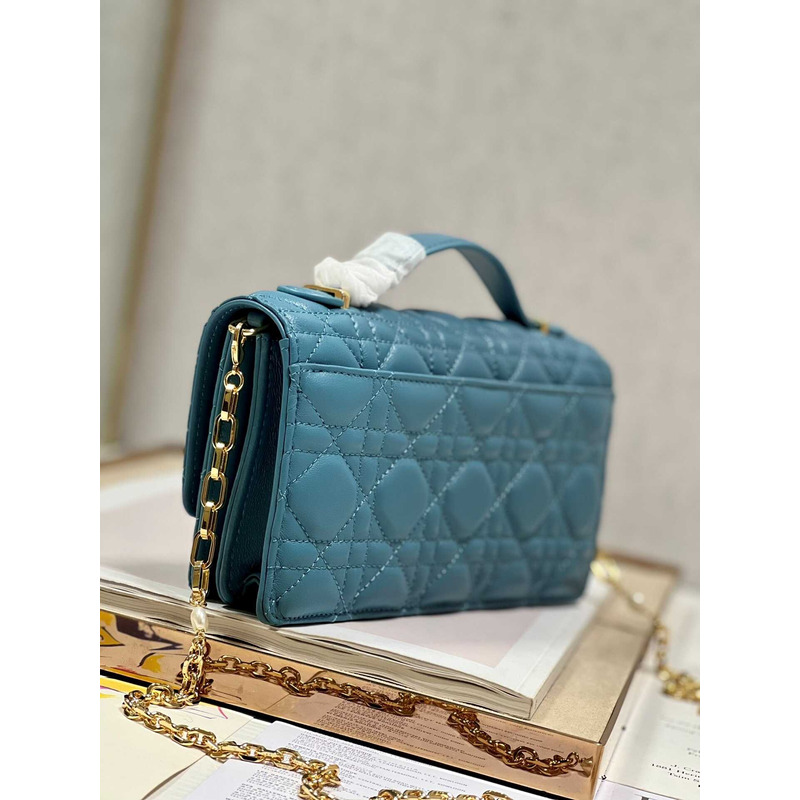 D*or mini miss D*or bag cannage lambskin blue