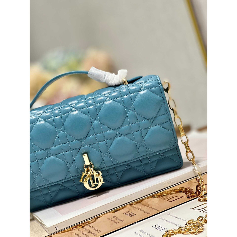 D*or mini miss D*or bag cannage lambskin blue