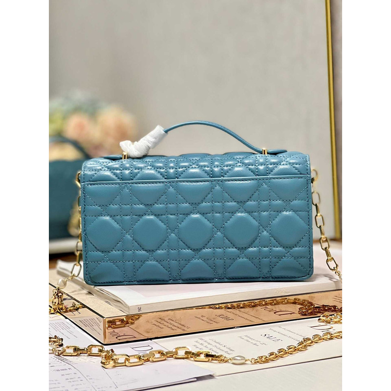 D*or mini miss D*or bag cannage lambskin blue